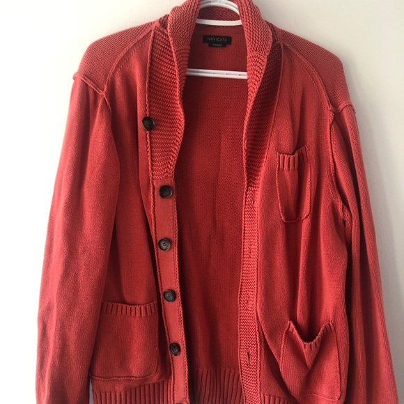Navigata Classic Red Cotton Cardigan - Picture 6 of 6